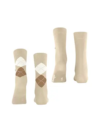 BURLINGTON | Chaussettes femme EVERYDAY, lot de 2, 36-41, vin | beige